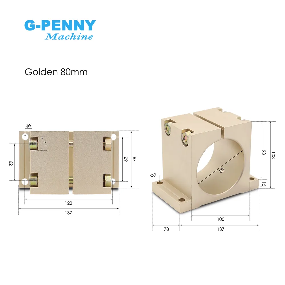 65/80mm Cast Aluminium Bracket For CNC Spindle Motor Spindle Bracket Holder Spindle Motor Clamping - Image 3