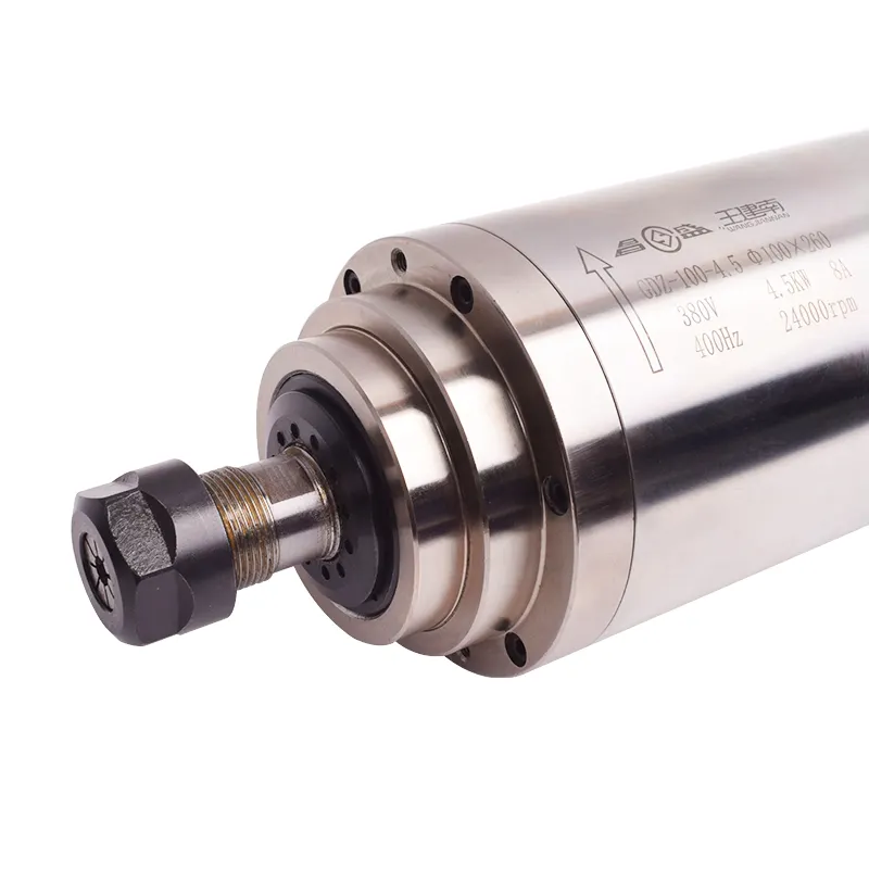 GDZ-100-4.5 spindel 380v 100mm diameter ER20 water cooled spindle motor 4.5kw spindle cnc spindle motor - Image 3