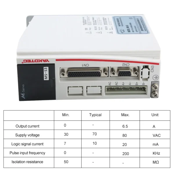 YAKO MS-S3 Hybrid Servo Drive 1PH 30~80VAC 6.0A With Digital Display Drive Adaptation YK286EC118A1 Closed Loop Motor 8.2N.M - Image 3