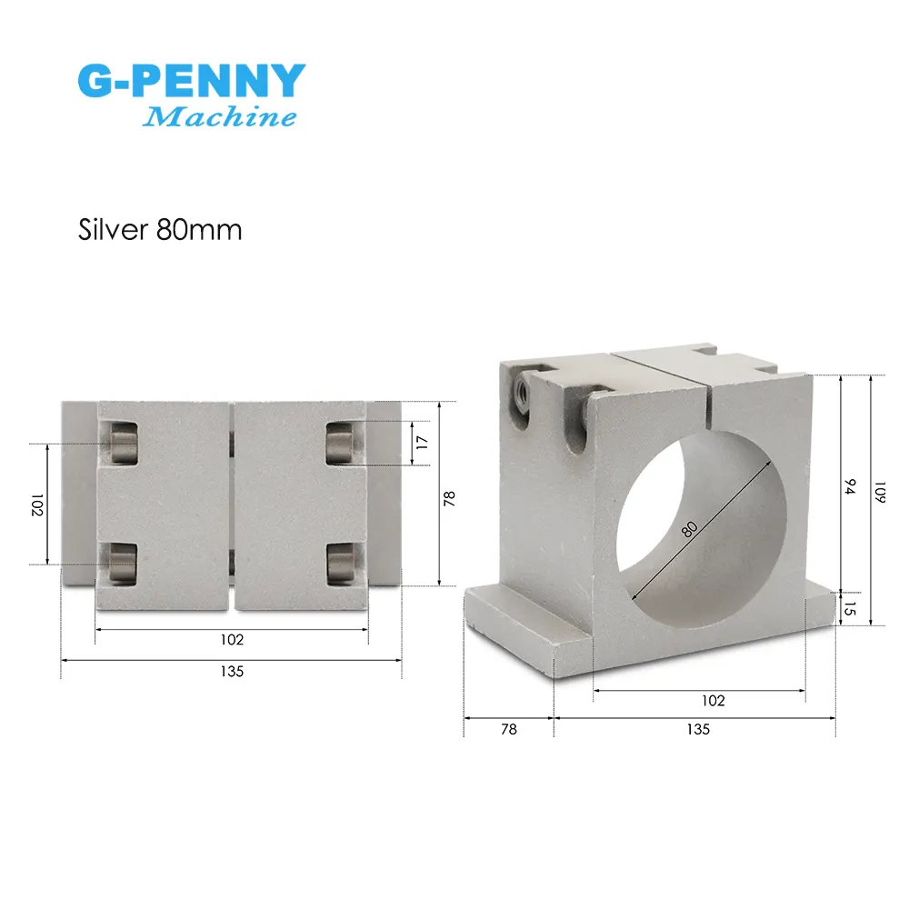 65/80mm Cast Aluminium Bracket For CNC Spindle Motor Spindle Bracket Holder Spindle Motor Clamping - Image 4