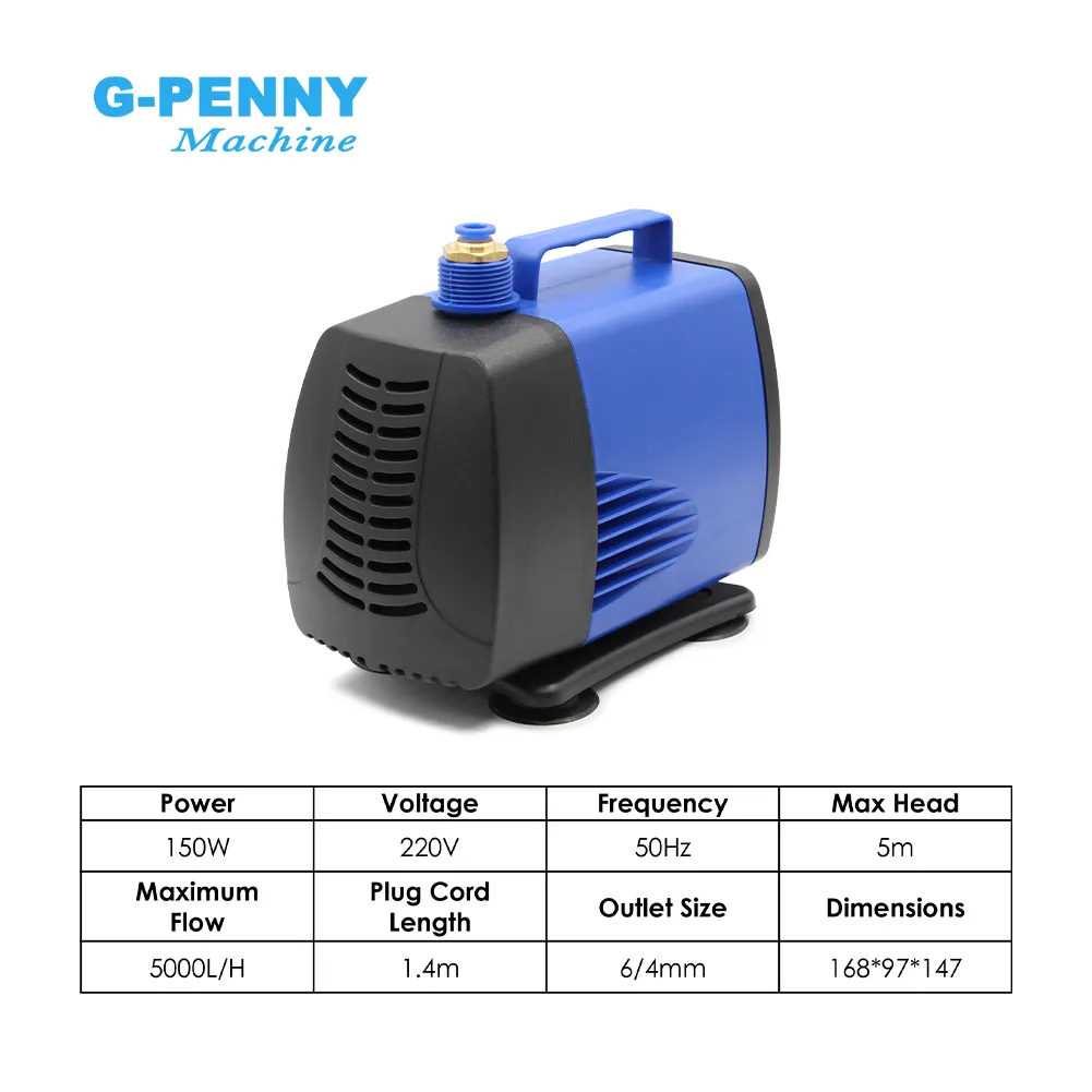 150W Water pump 220v Max head 5m Flow 5000L/H Multi function submersible electric water pump - Image 5