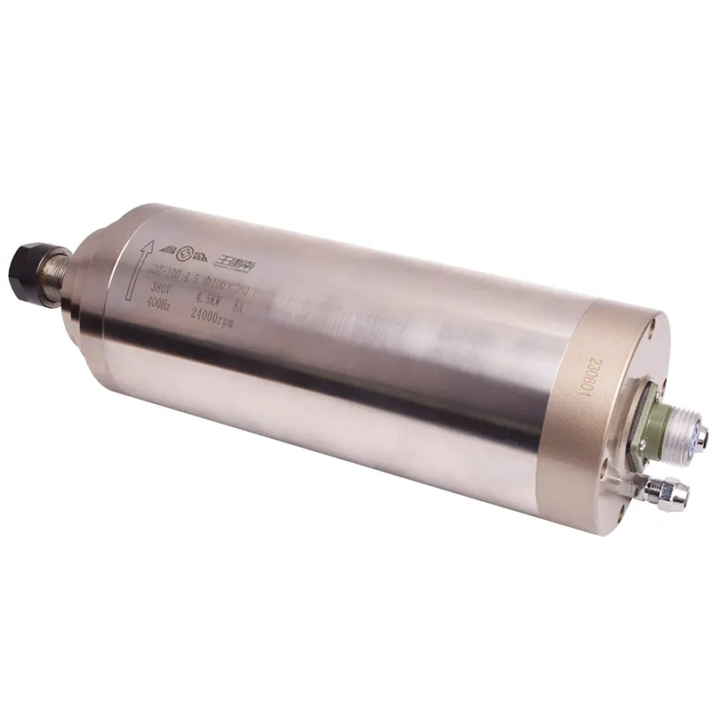 GDZ-100-4.5 spindel 380v 100mm diameter ER20 water cooled spindle motor 4.5kw spindle cnc spindle motor - Image 5