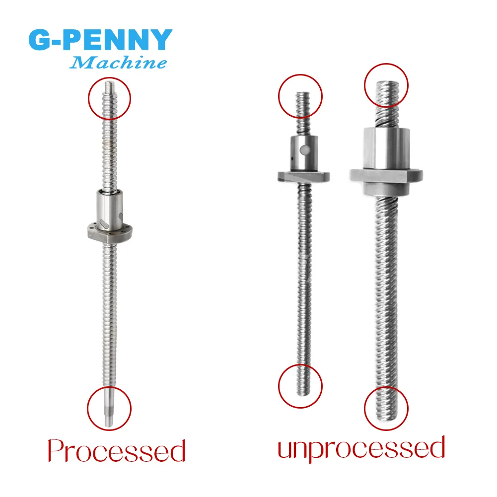 SFU1605 Set RM 1605 Rolled ball screw C7 type with end machined & ball nut housing BK/BF12 coupler - Image 5