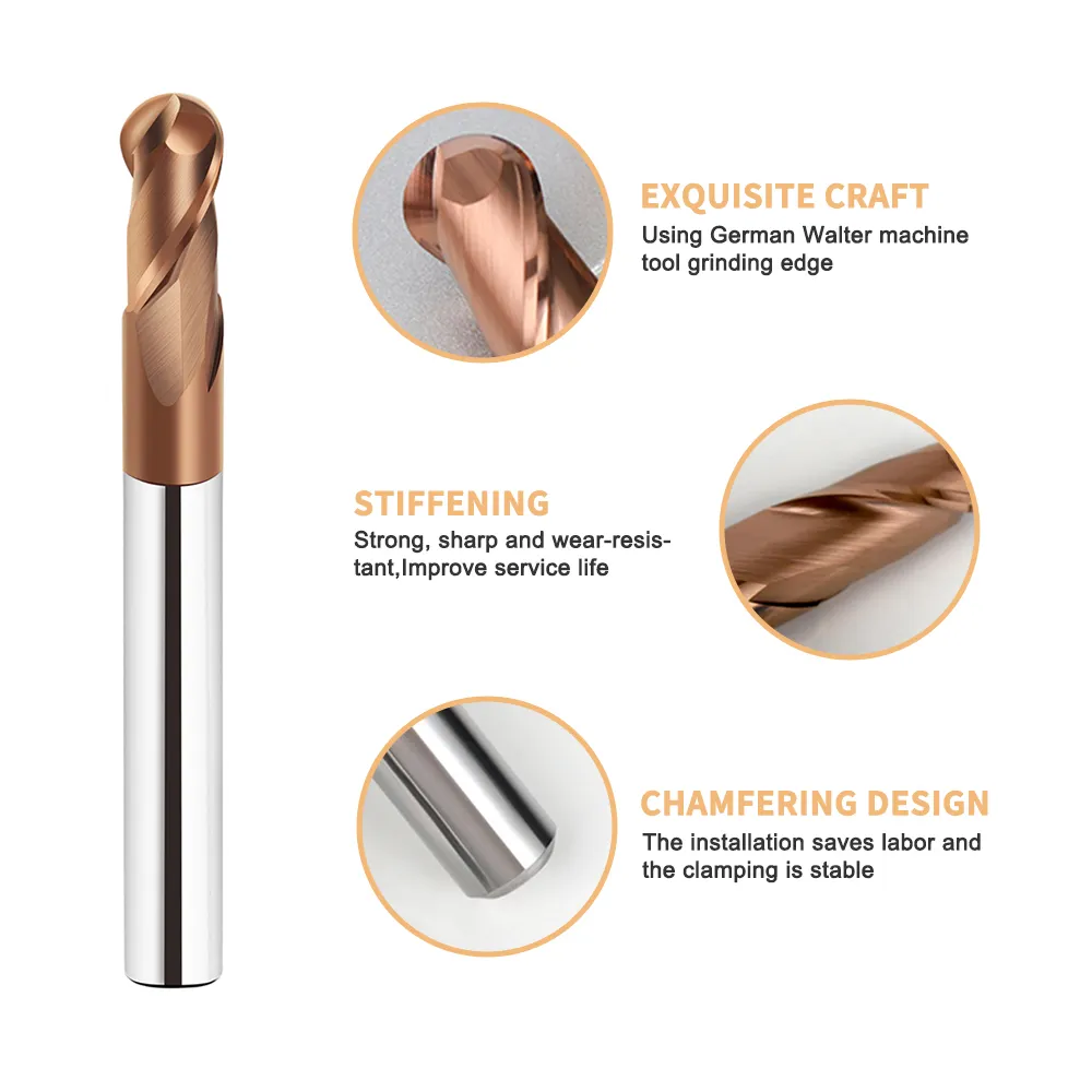 2 Flute Copper Coated Ball Nose - Image 5