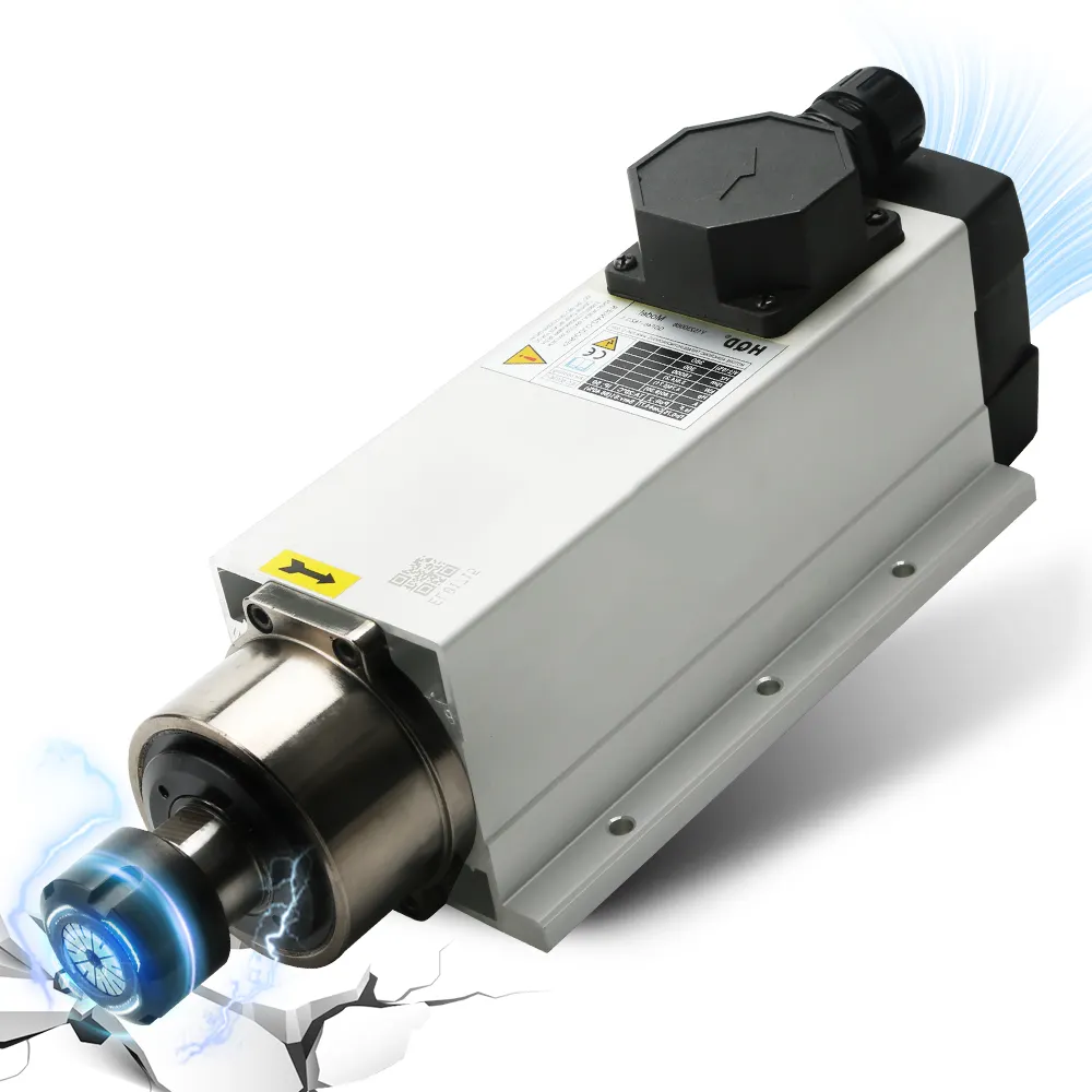 High Quality 4 Bearing Square 220v380v Er25 Brand New 4.5kw Air Cooled Spindle Motor for Cnc Router