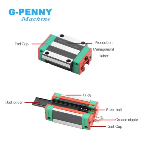 CNC Linear Guide Rail Square HGR20 20mm Square rail linear motion Length 200mm-500mm with HGH20 HGW20 Slide block ball screw - Image 4