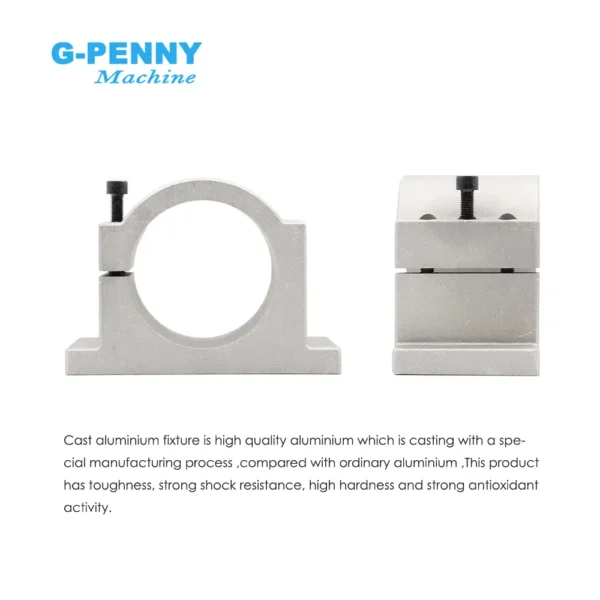 65mm Cast Aluminium Clamp of cnc spindle motor mount bracket clamp - Image 4