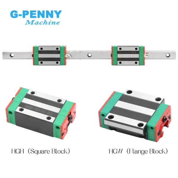 CNC Linear Guide Rail Square HGR20 20mm Square rail linear motion Length 200mm-500mm with HGH20 HGW20 Slide block ball screw - Image 5