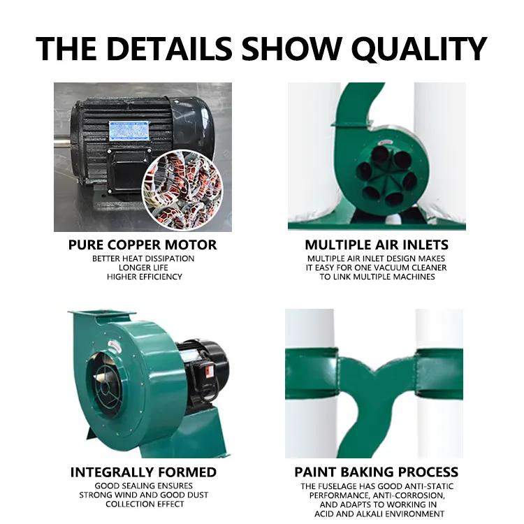 5.5KW bag dust collector factory high power industrial dust vacuum cleaner for engraving machine woodworking dust collector - Image 4