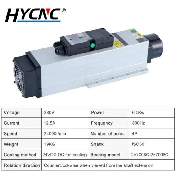 ATC Air Cooled Spindle 6KW 220V 380V Automatic Tool Changer Spindle ISO30 Tool Holder For CNC Milling Machine Router Engraving - Image 3