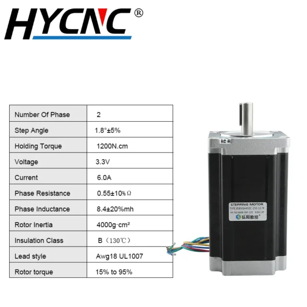 HYCNC 450C NEMA 34 3 Phase 86mm Hybrid Stepper Stepping Step Electric Motor for CNC Machinefor CNC Mill Lathe Router - Image 5