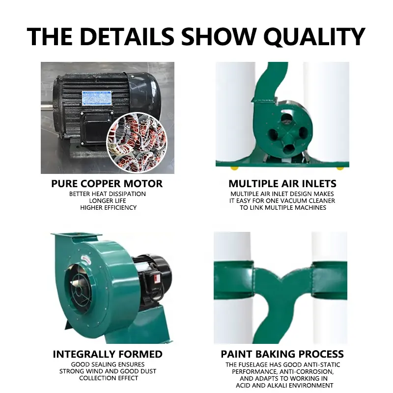 4KW bag dust collector factory high power industrial dust vacuum cleaner for engraving machine woodworking dust collector - Image 4